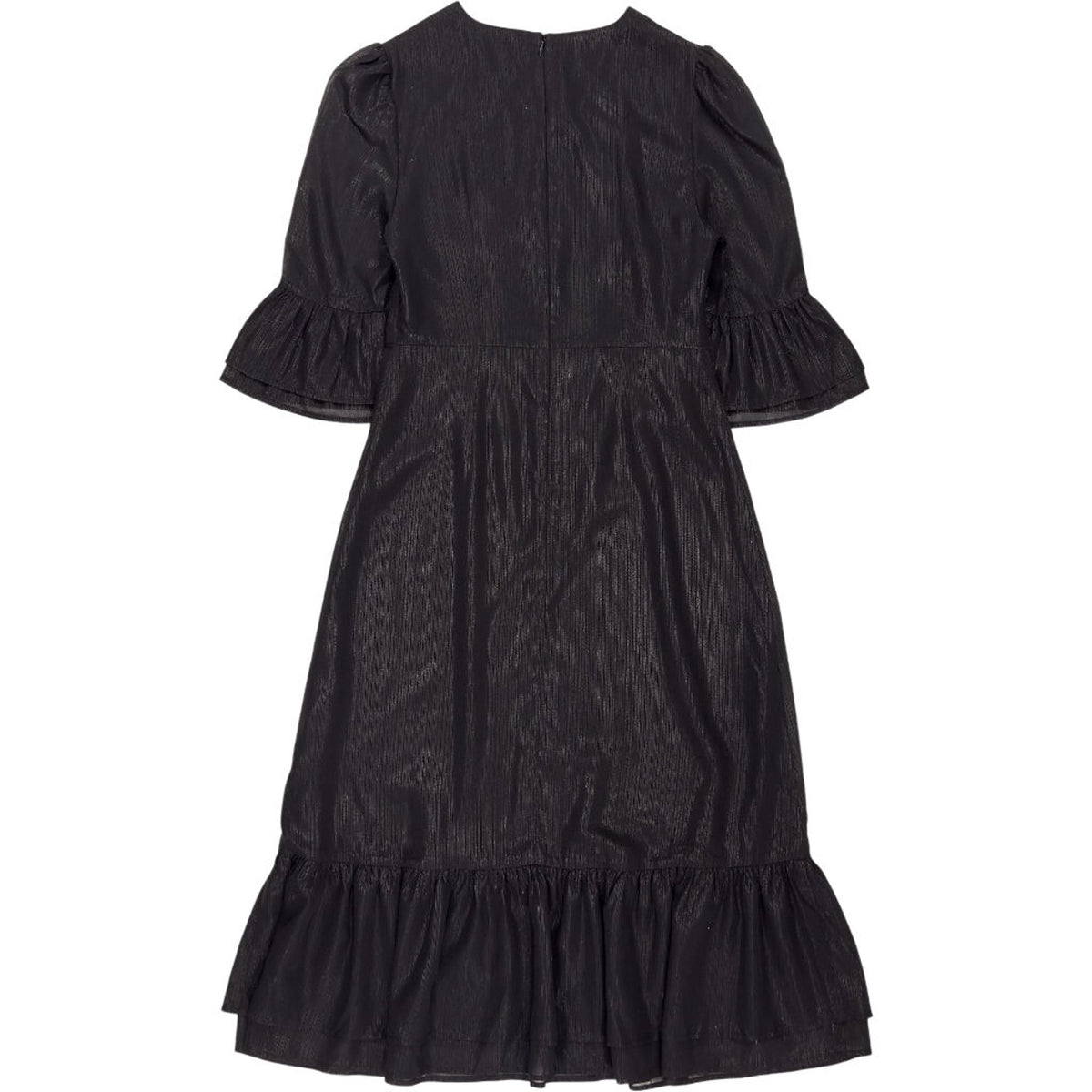 Jovonna Black Ruffle Sleeve Dress