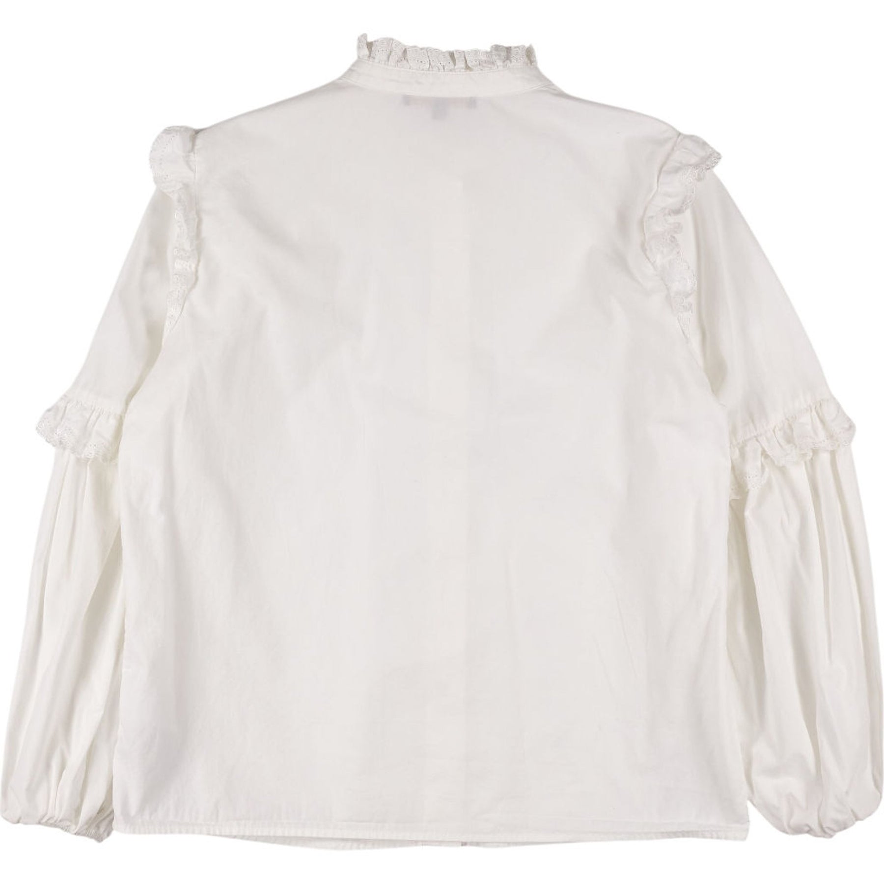 Maje White Ruffle Button-Up Blouse