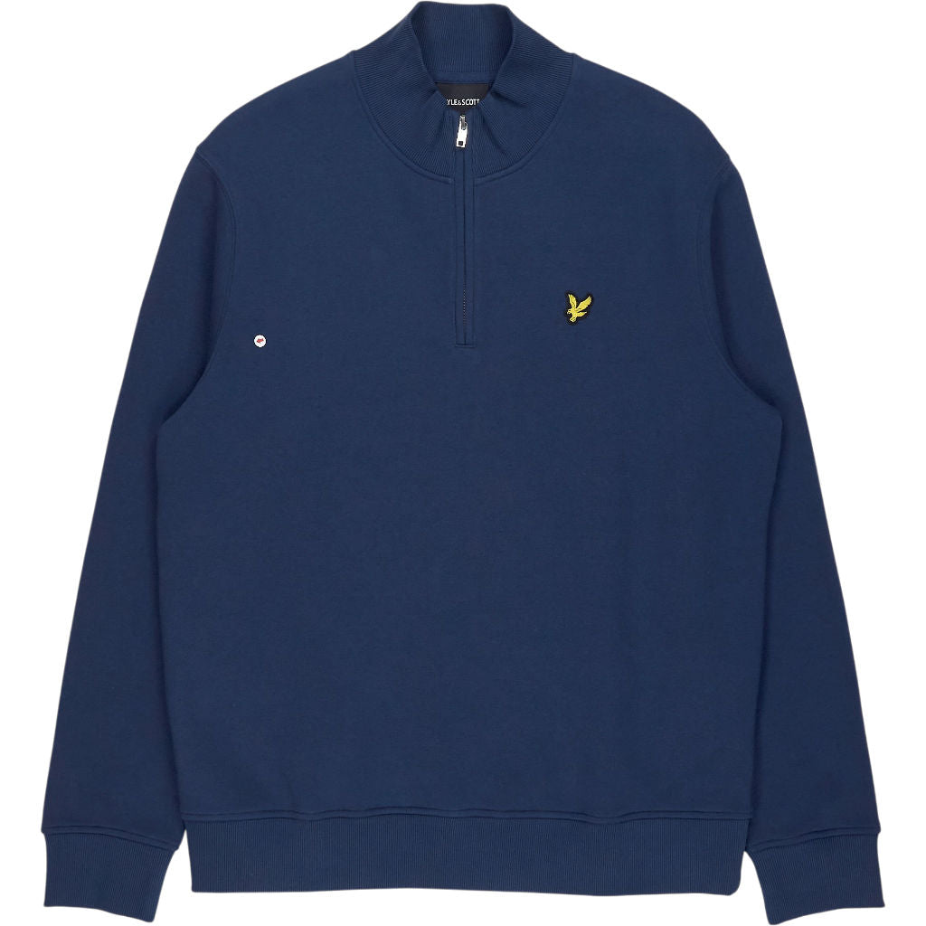 Lyle & Scott Navy Fleece Lined Quarter Zip Sweatshirt