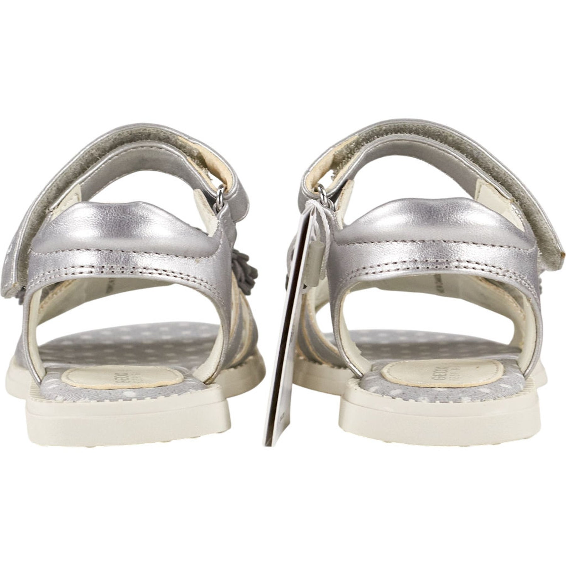Geox Silver J.Karly Sandals Floral Accents