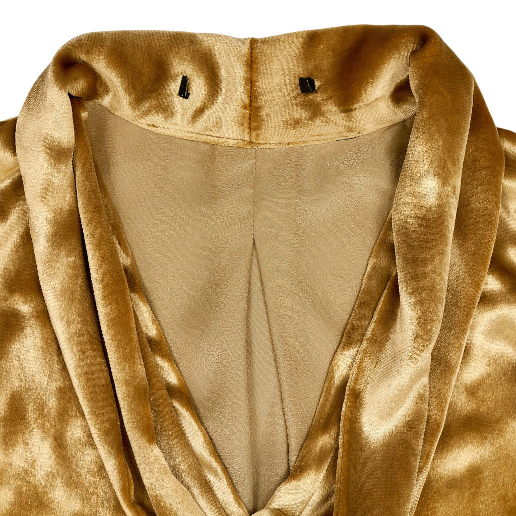 NRBY Gold Ruffle Velvet Blouse