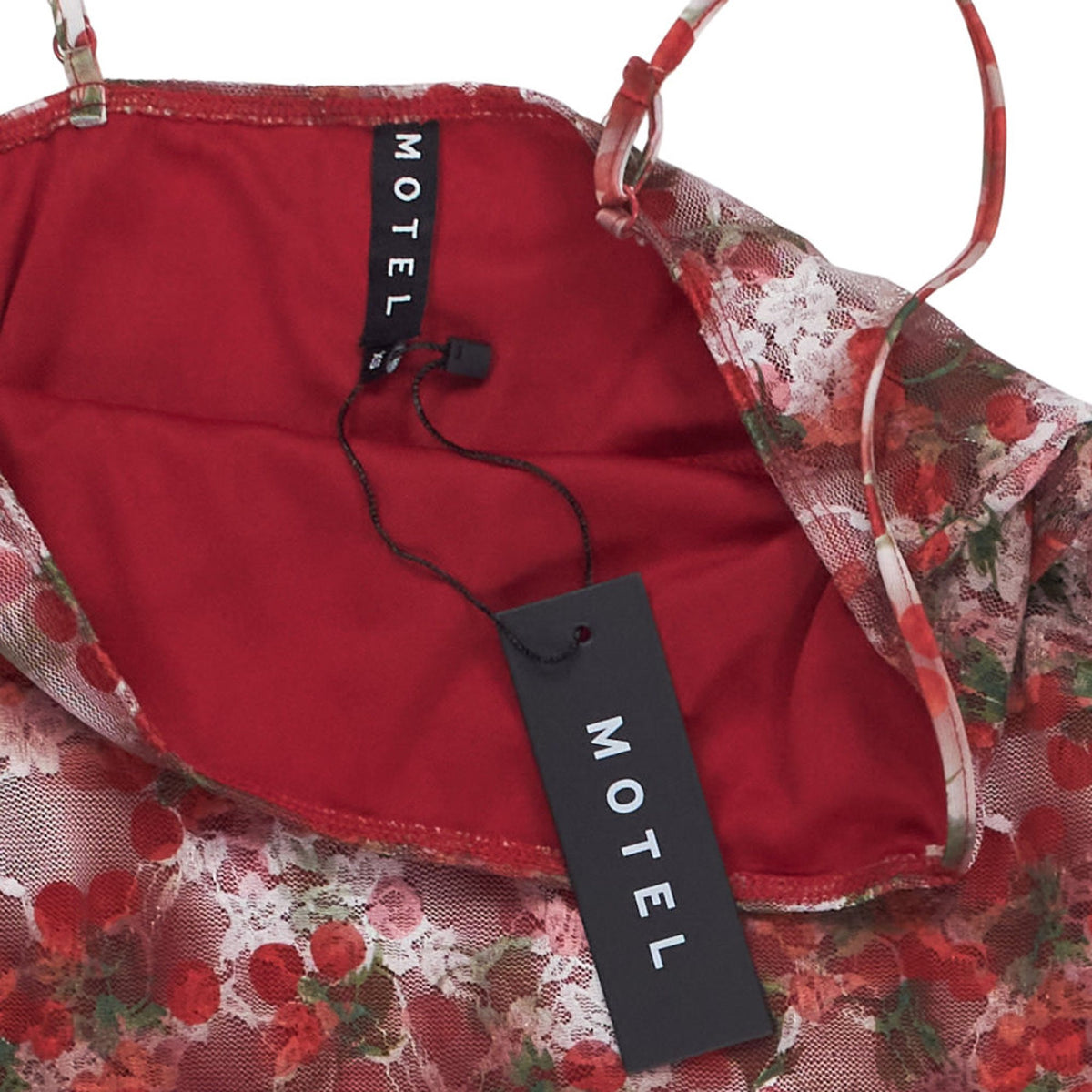 Motel Nawari Cherry Floral Lace Midi Dress