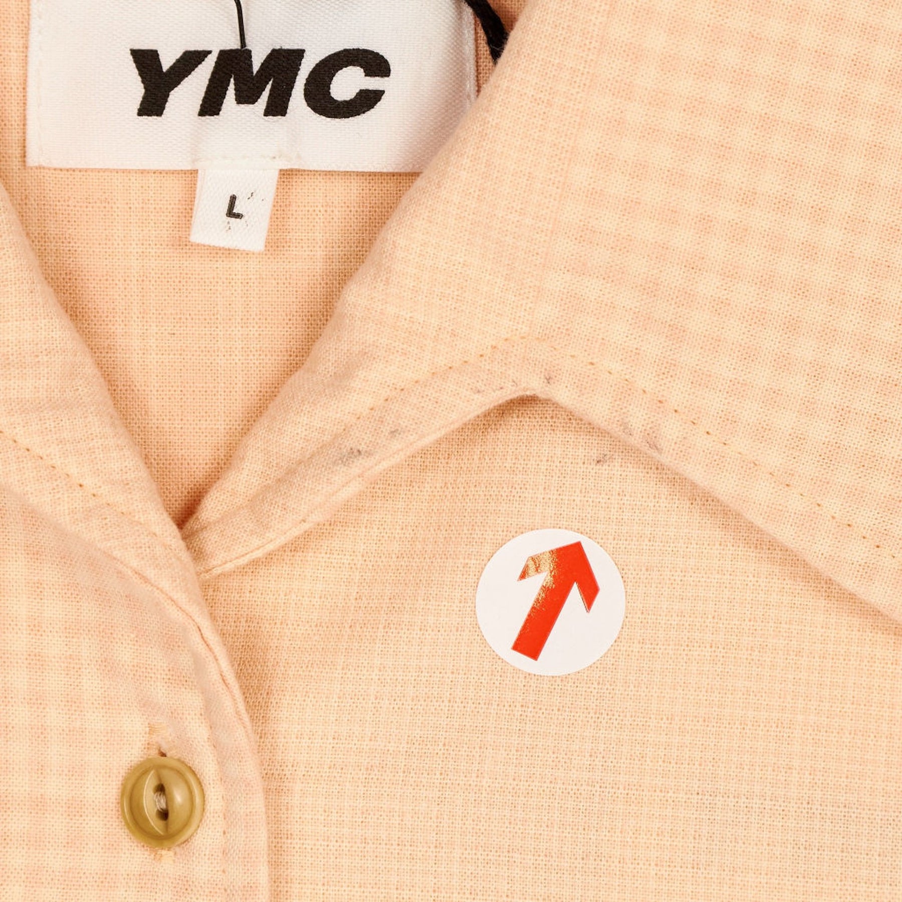 YMC Peach Short Sleeve Shirt L