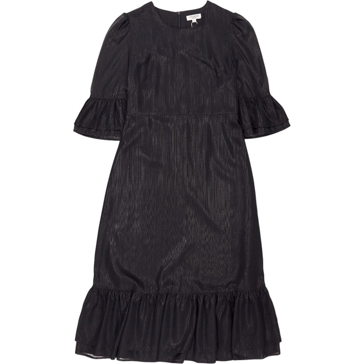 Jovonna Black Ruffle Sleeve Dress