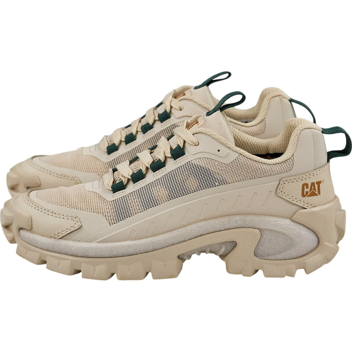 CAT Beige Intruder Lightning Mesh Trainers UK 4