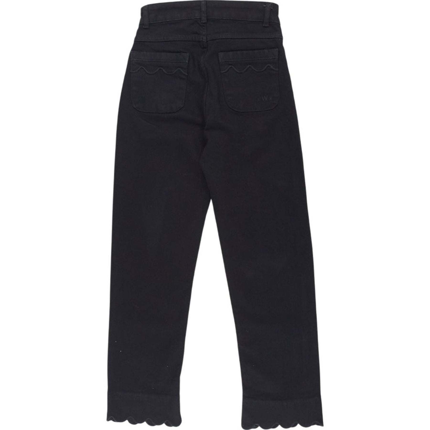 Wyse London Black Scalloped Hem Jeans