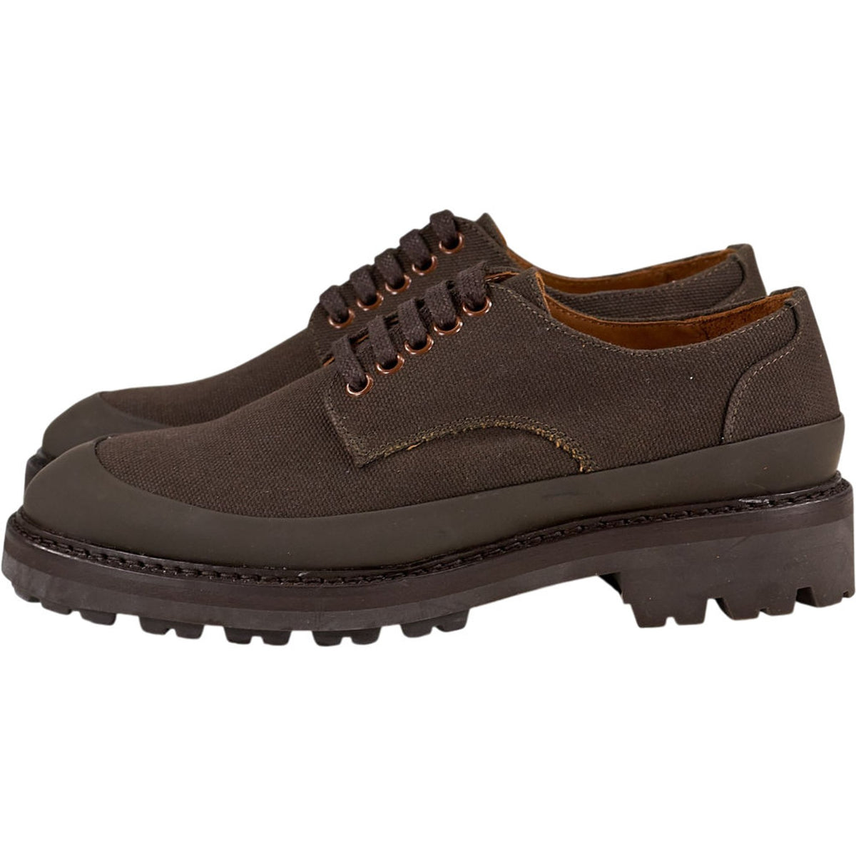 YMC Brown Canvas Chunky Sole Shoes
