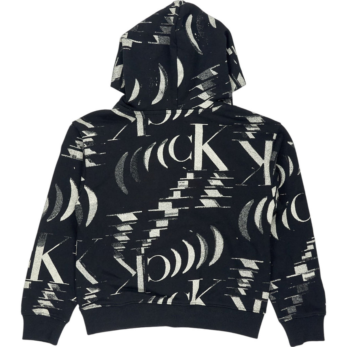 Calvin Klein Black Glitched Monogram Hoodie