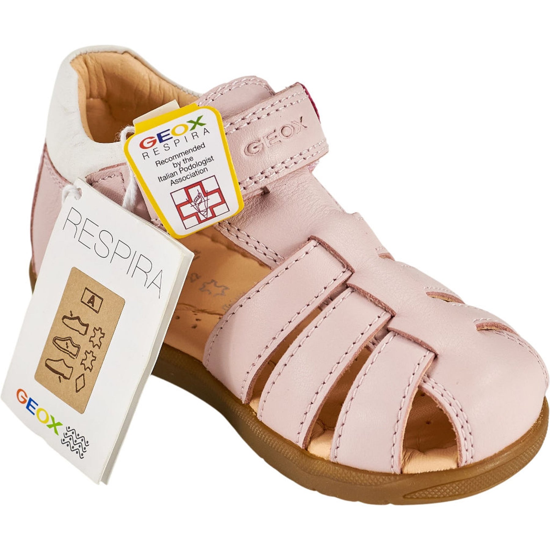 Geox Pink Nappa Kids Sandals