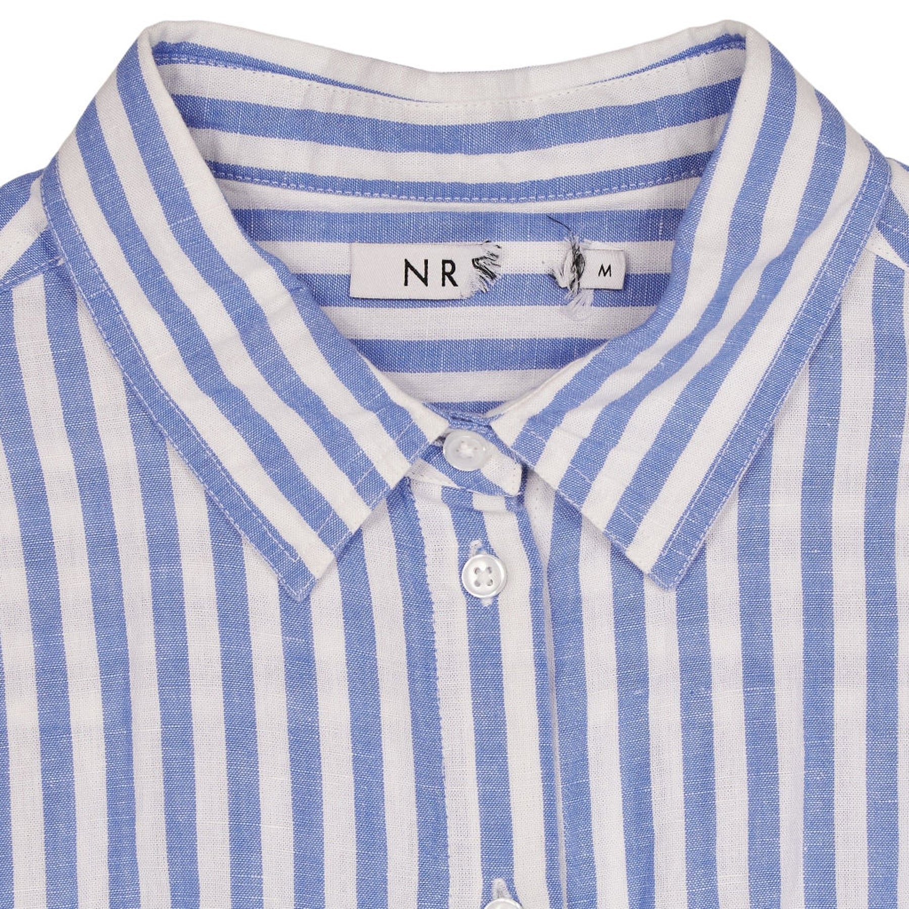 NRBY Blue Striped Linen Blend Shirt Dress