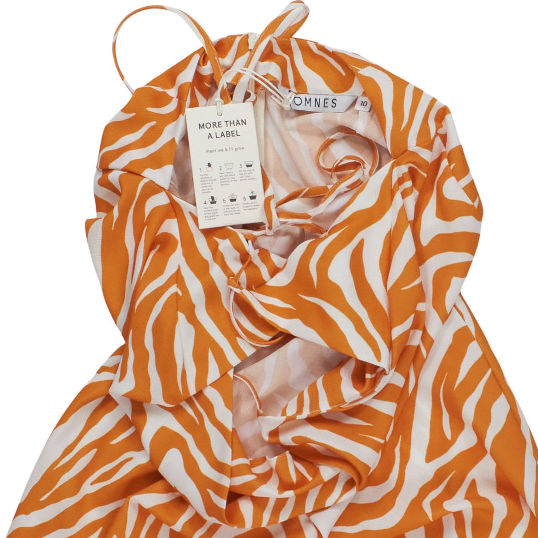 OMNES Orange Zebra Midi Dress