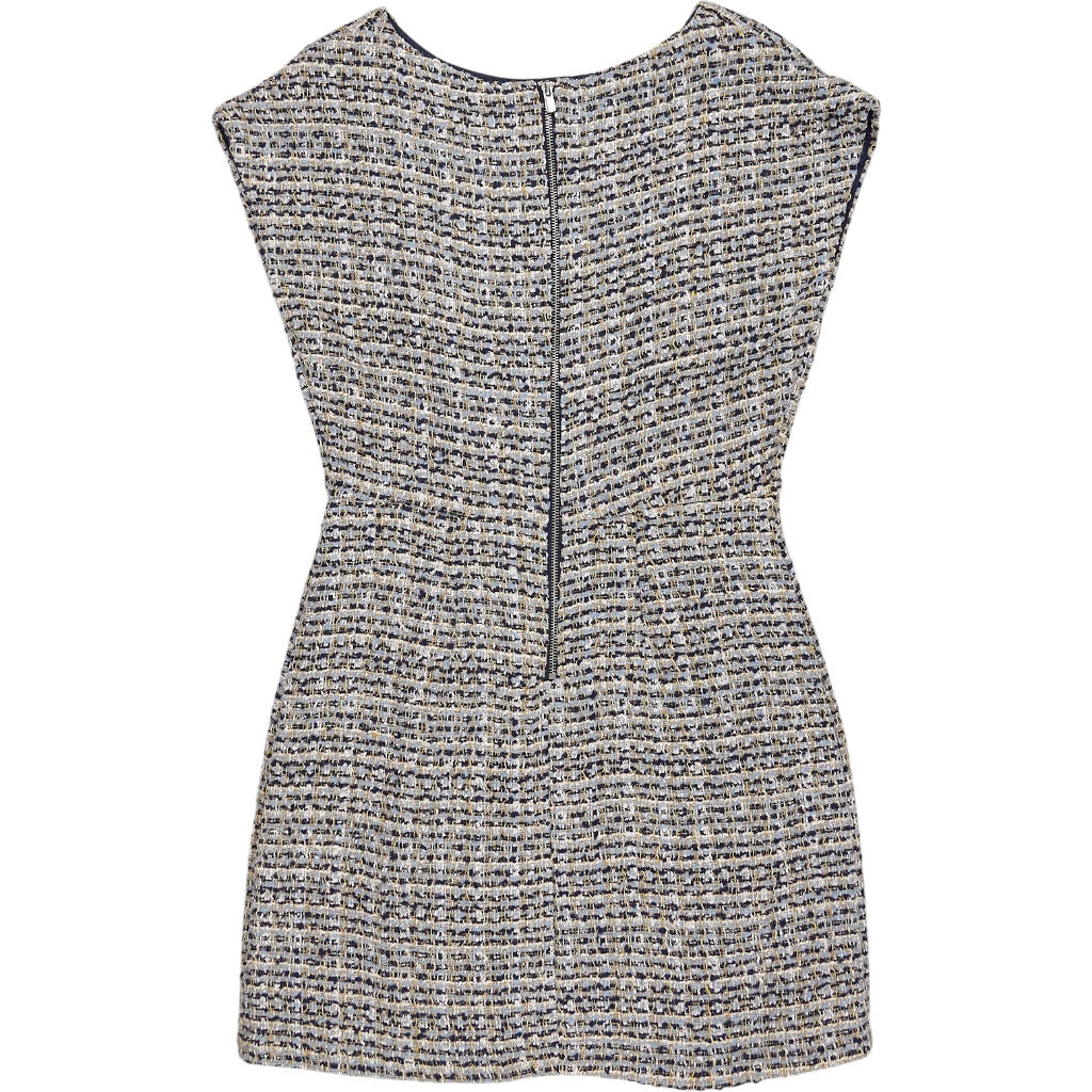 Apricot Blue Tweed Shift Dress