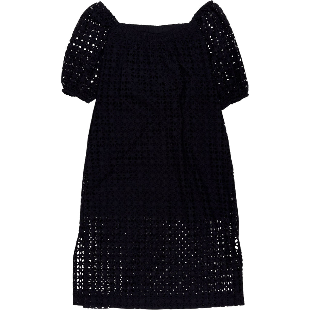 Hush Navy Broderie Anglais Midi Dress