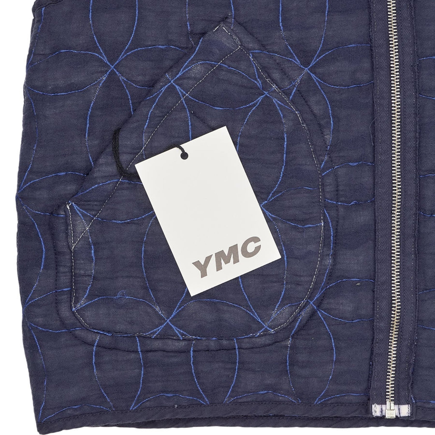 YMC Blue Floral Quilted Vest XS