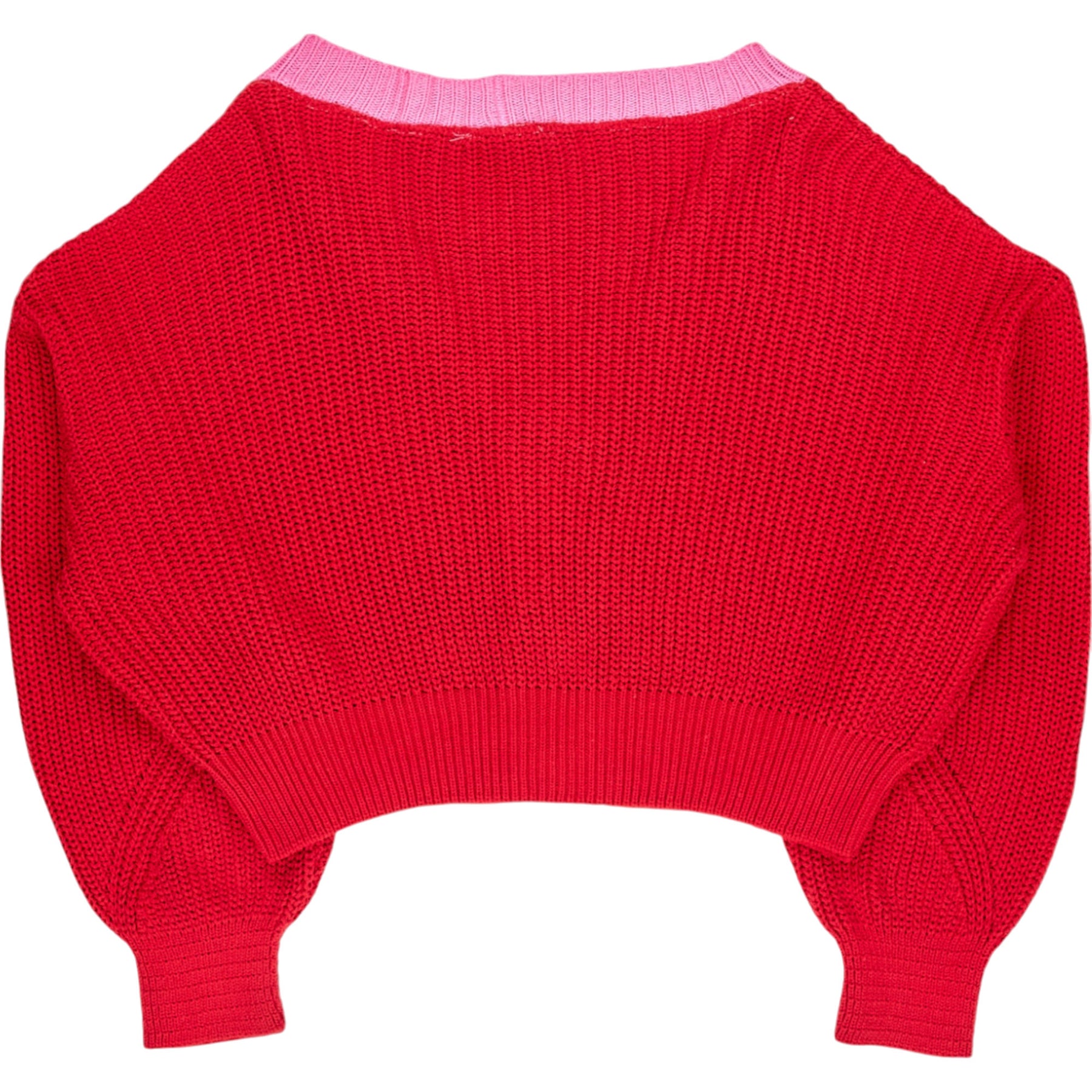 OMNES Red Pink Knit Cardigan