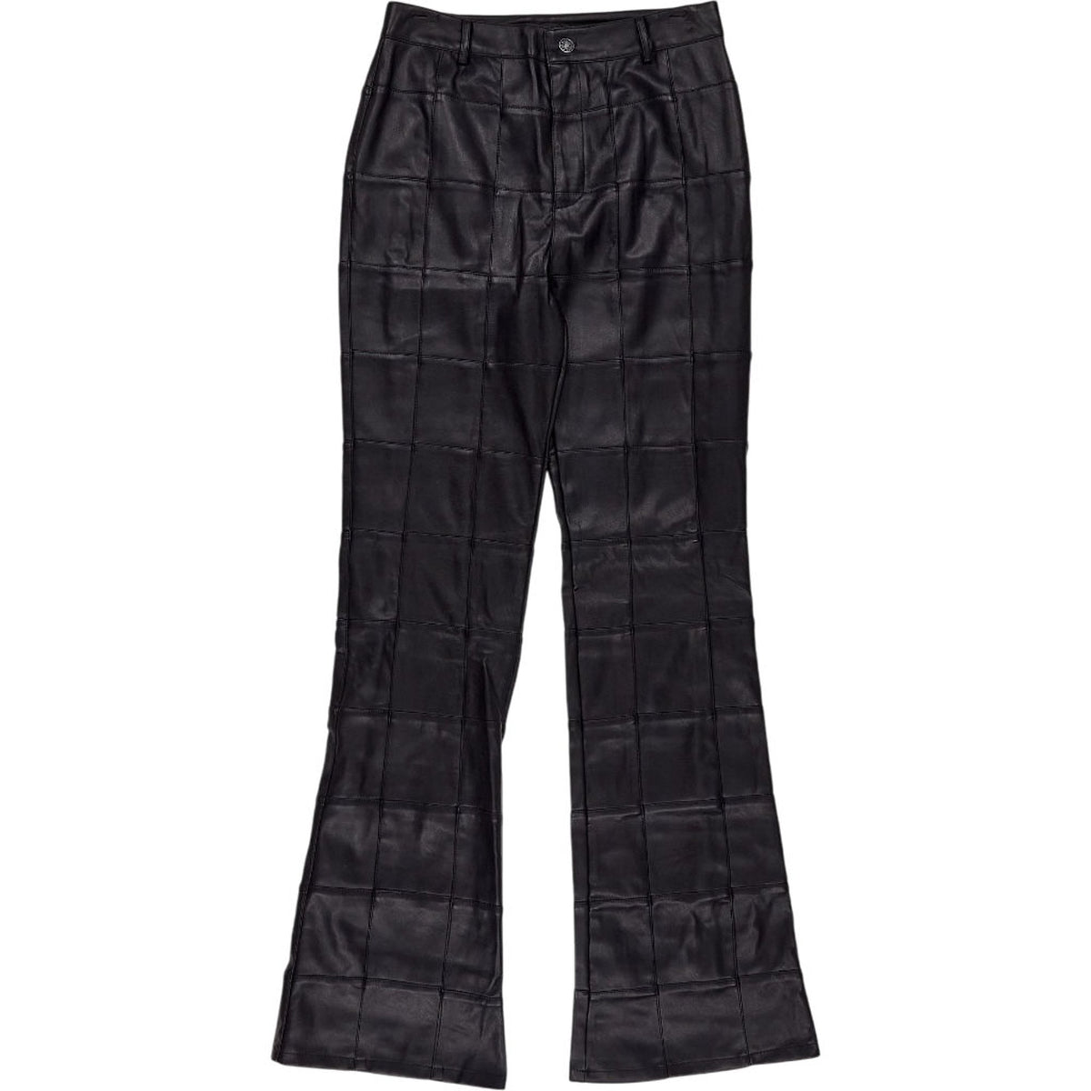Motel Black Zolo PU Patchwork Trousers