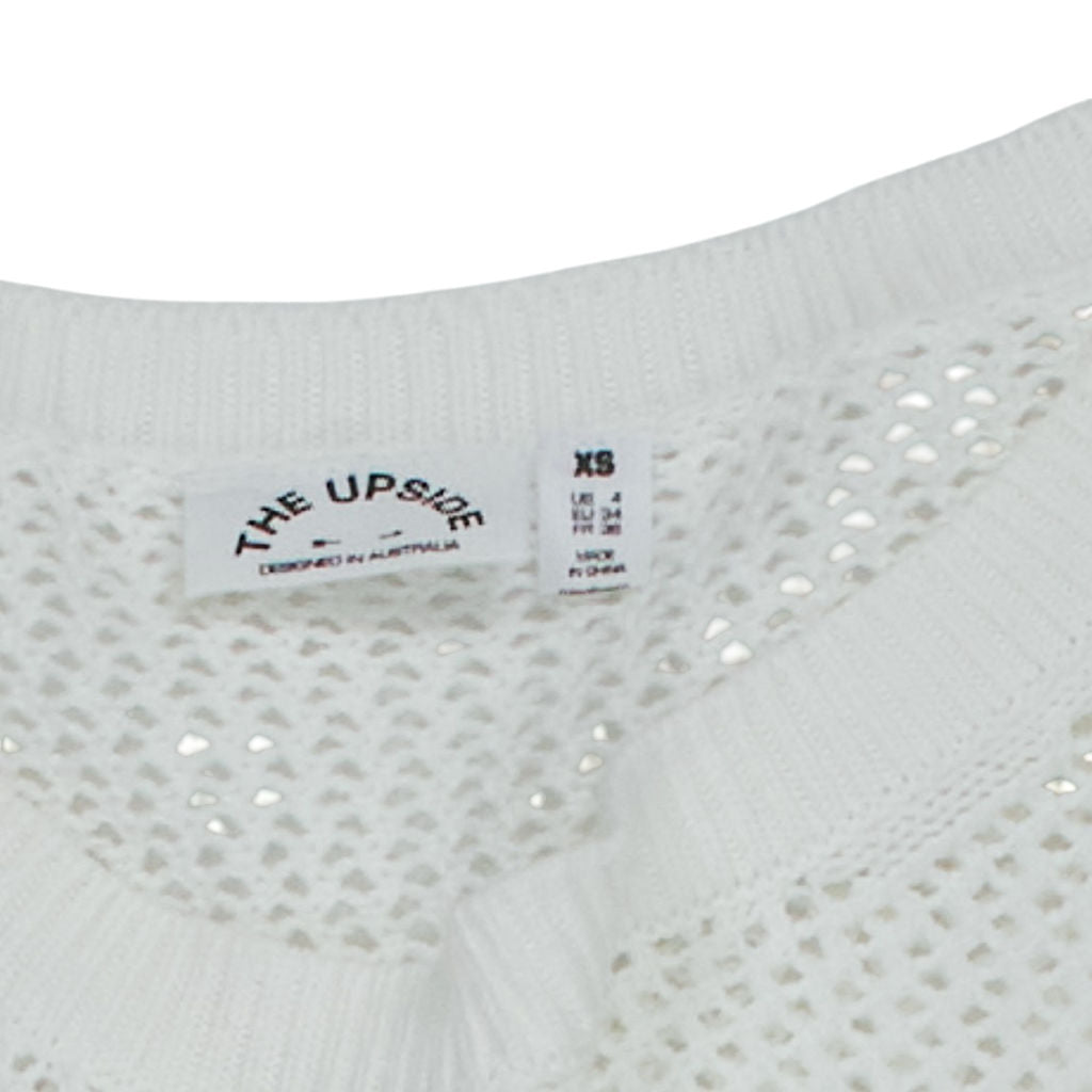 The Upside White Mesh Knit Jumper