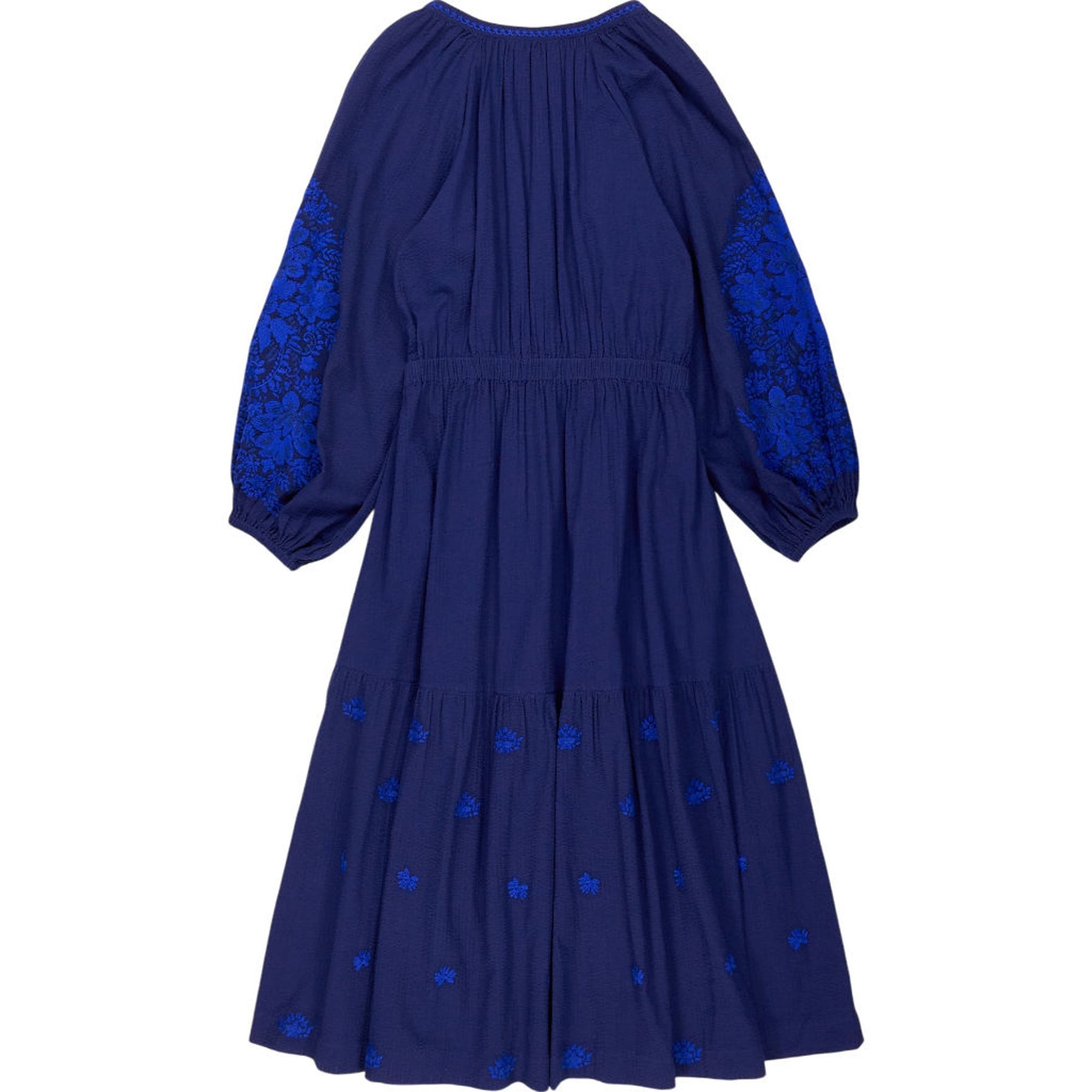 NRBY Blue Cotton Embroidered Dress