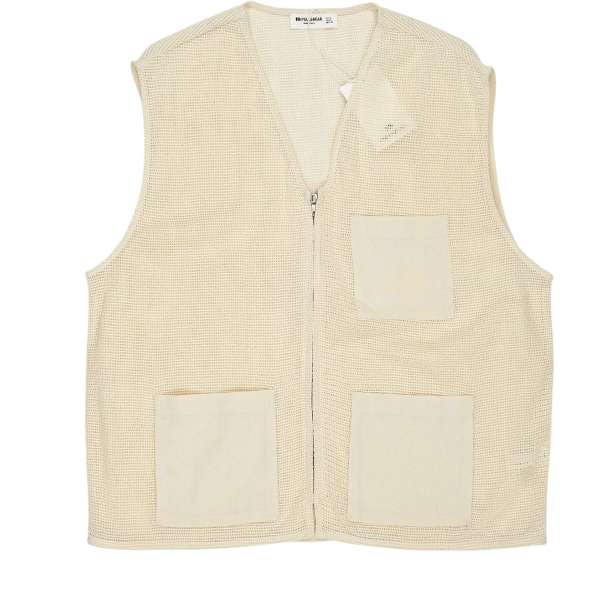 Pull & Bear Cream Mesh Vest