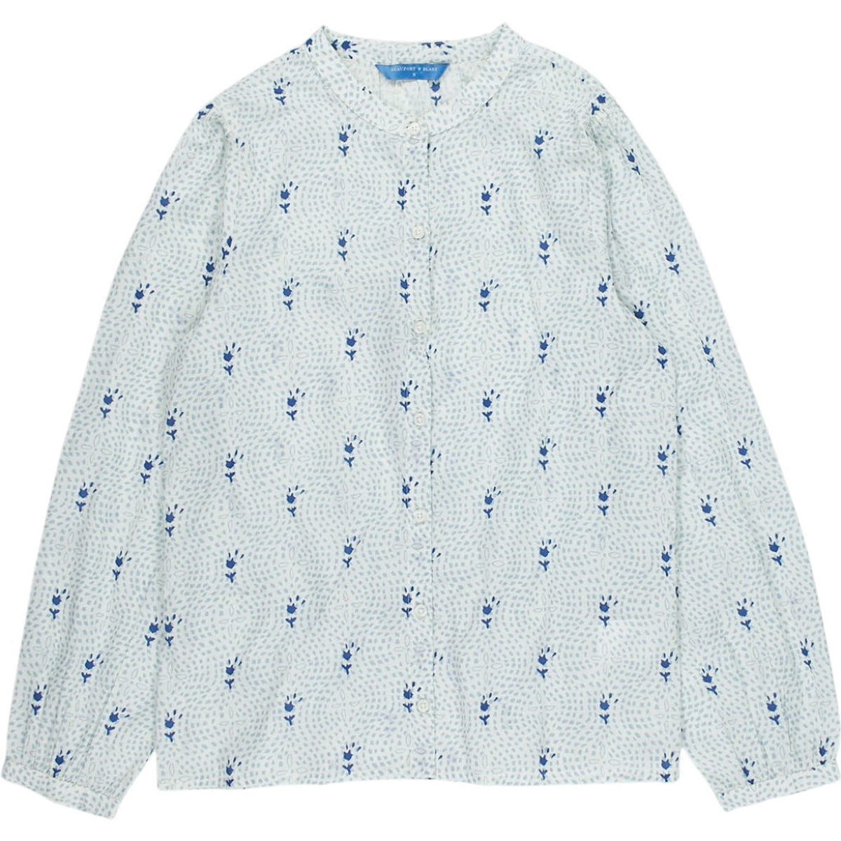 Beaufort & Blake White Blue Floral Blouse