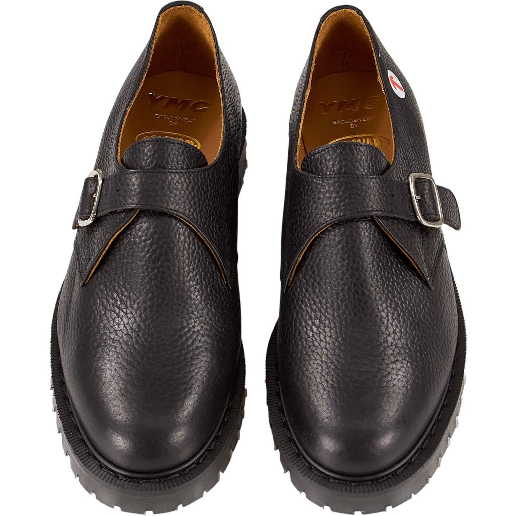 YMC Black Leather Buckle Shoes