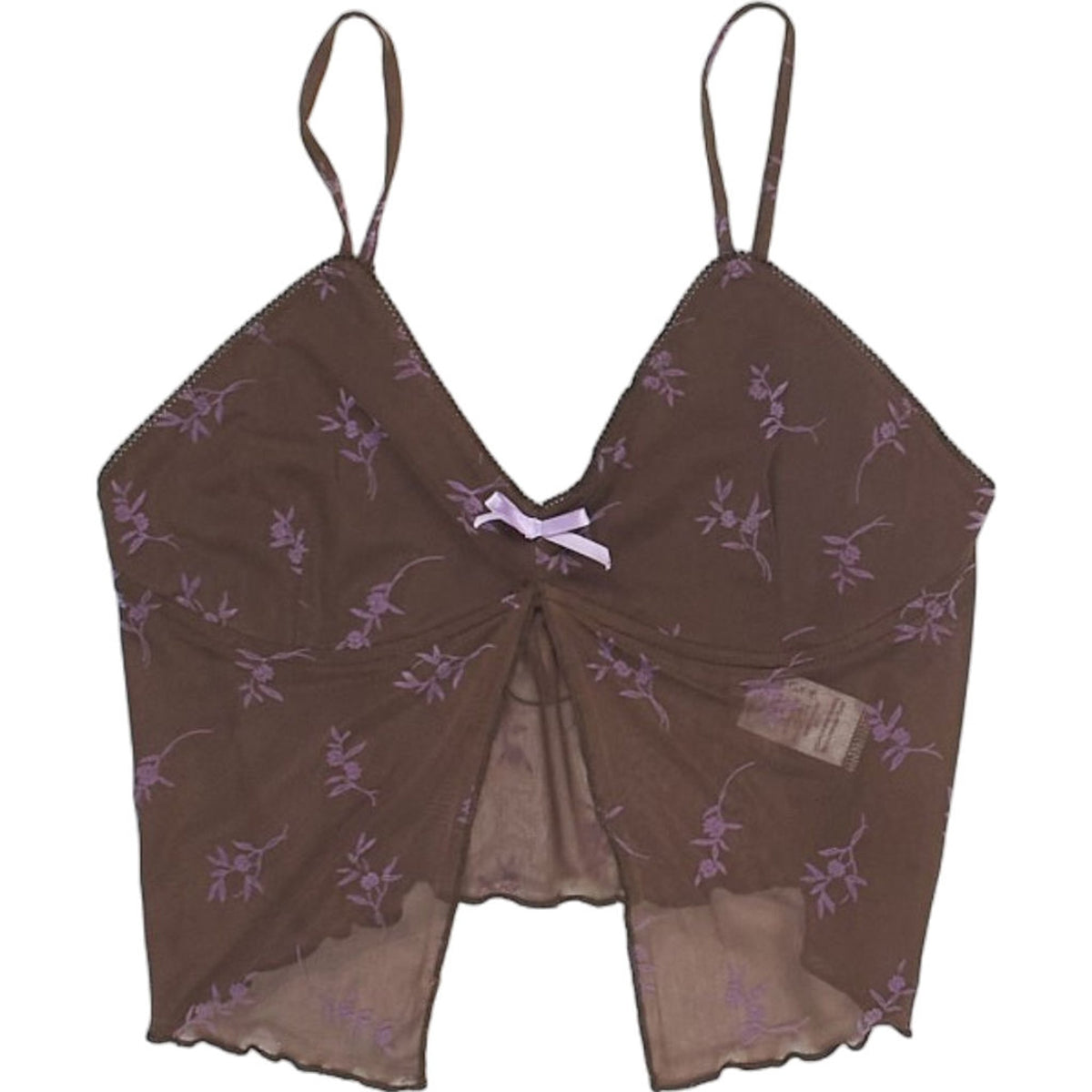 Motel Brown Embroidered Cami Top