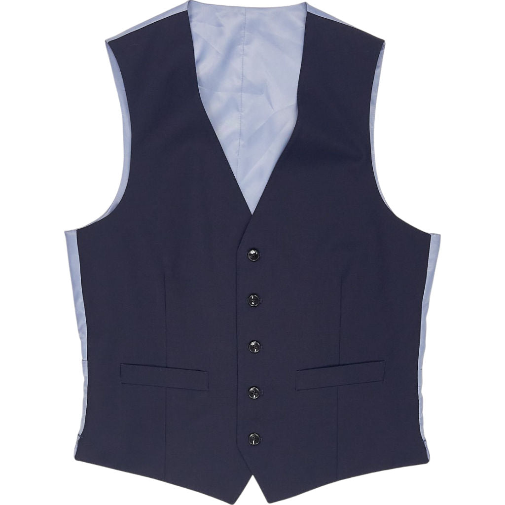 Moss Blue Tailored Fit Waistcoat