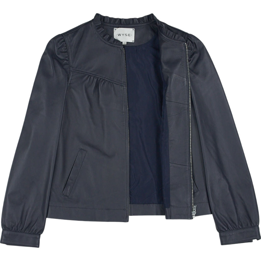 Wyse Black Leather Jacket UK 8