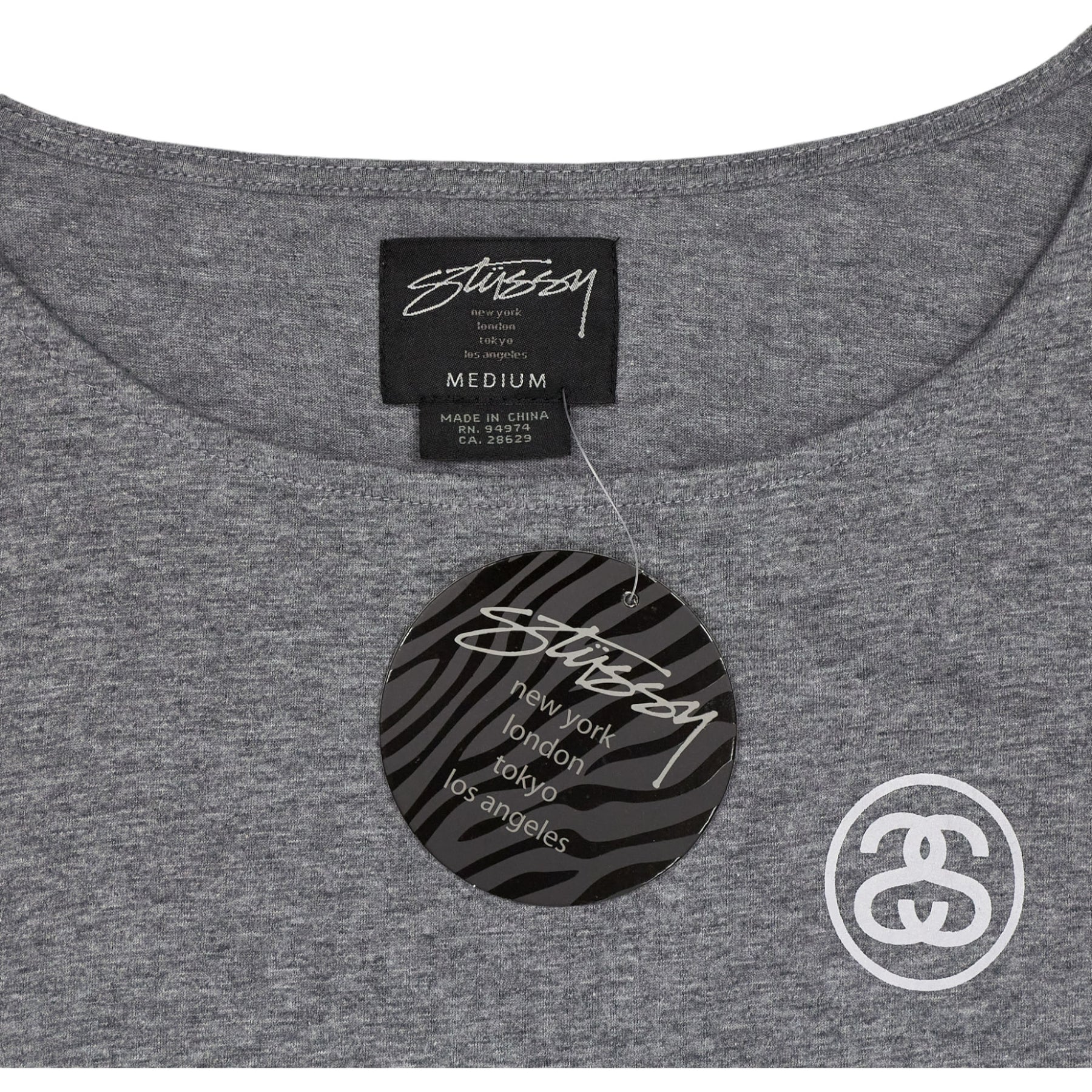 Stussy Charcoal Fringe Cuff Tee Dress