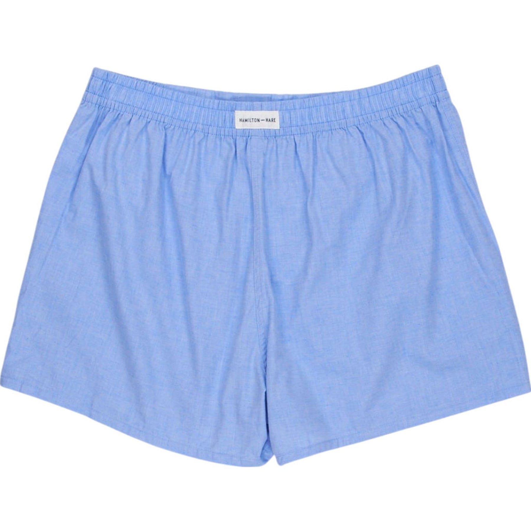 Hamilton + Hare Blue Cotton Cashmere Shorts