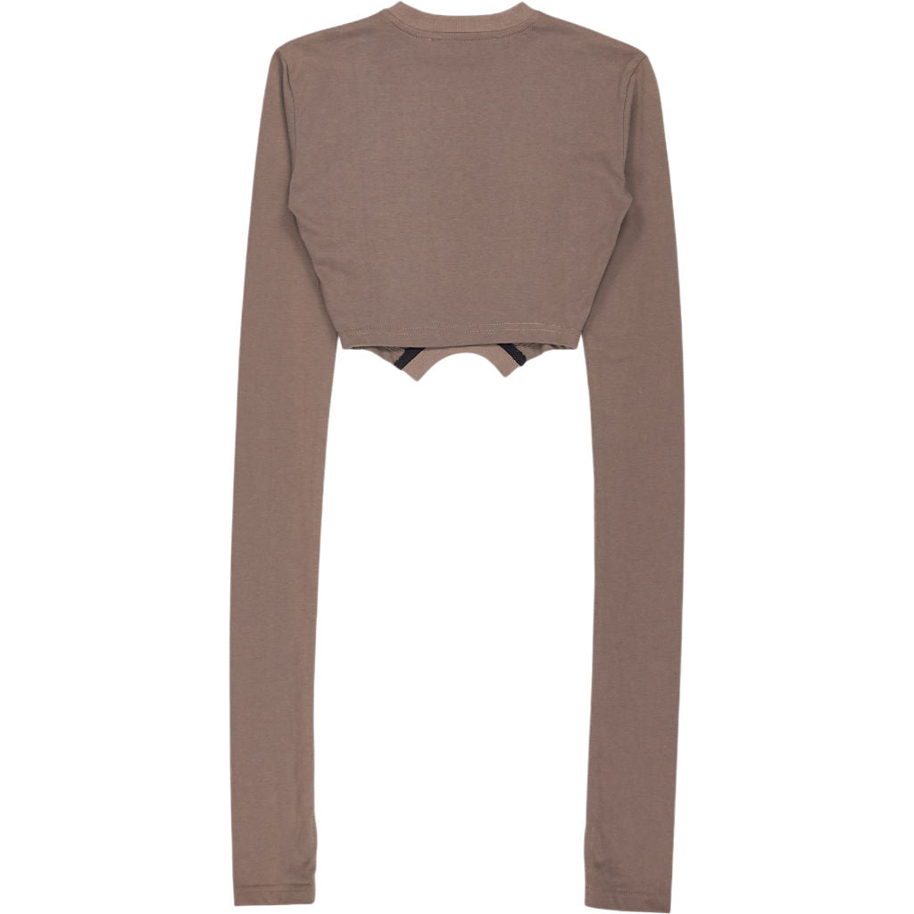 SRVC Brown Long Sleeve Cropped Top