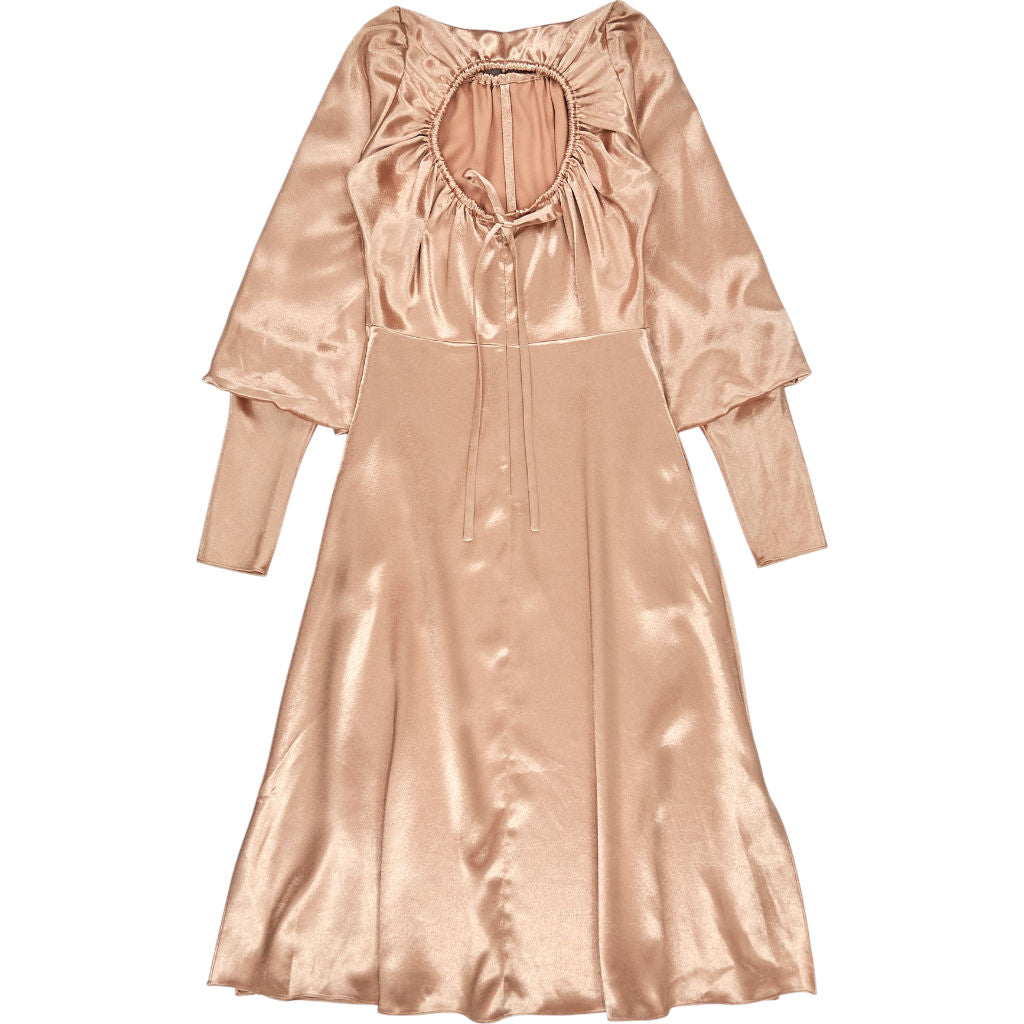Osman Pink Satin Midi Dress