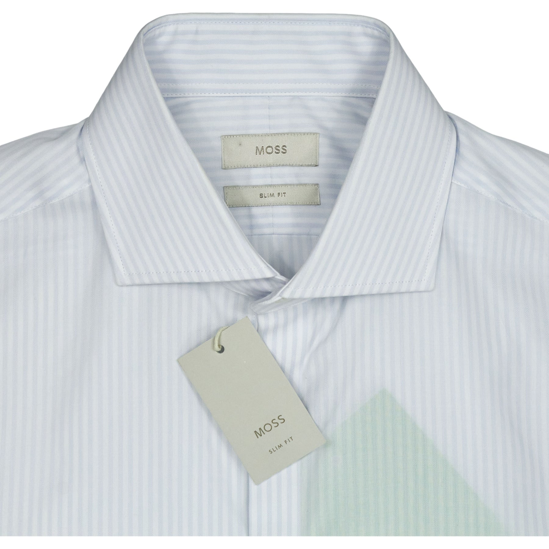 Moss Blue Striped Slim Fit Shirt