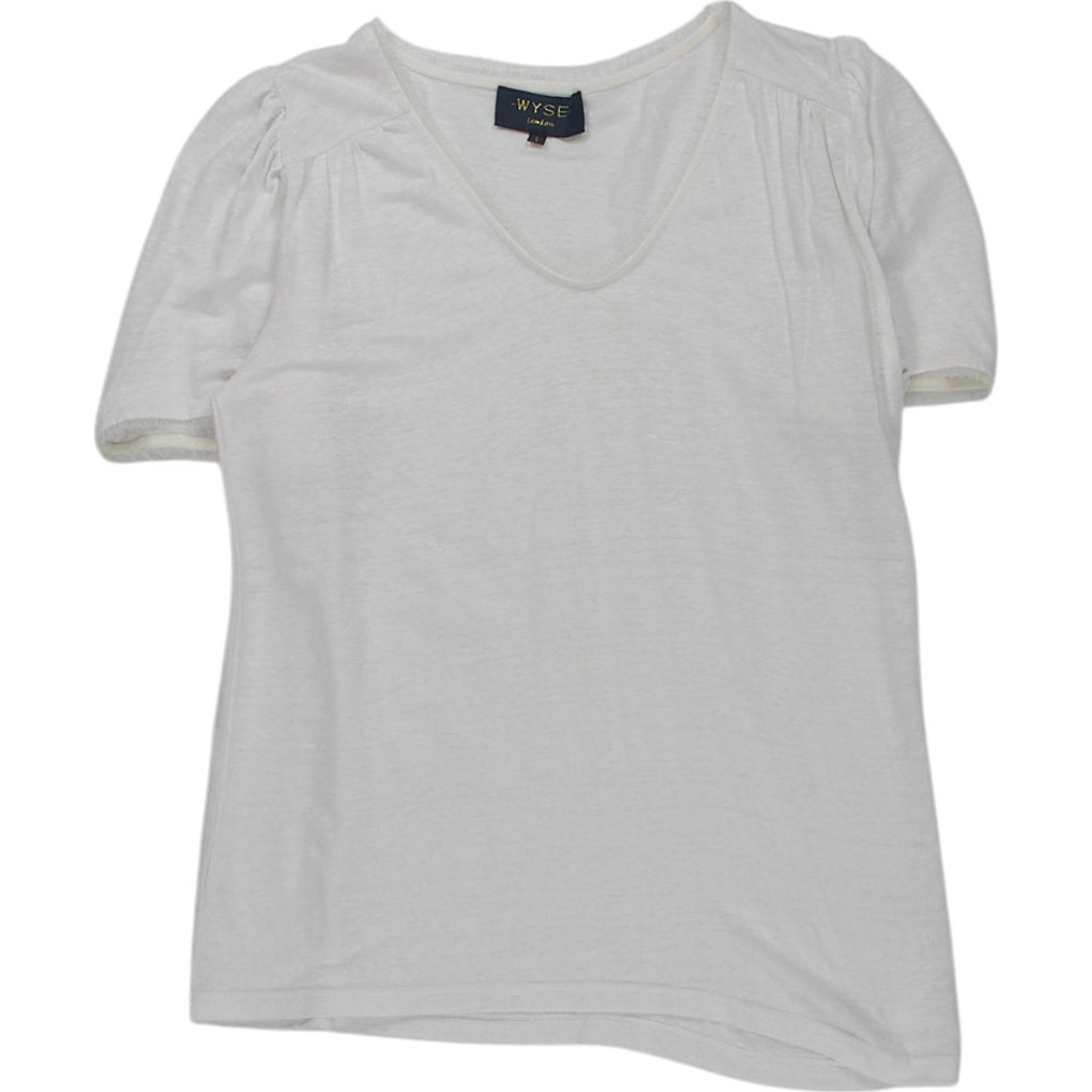 Wyse White Lace Tee Tulle Trim Top