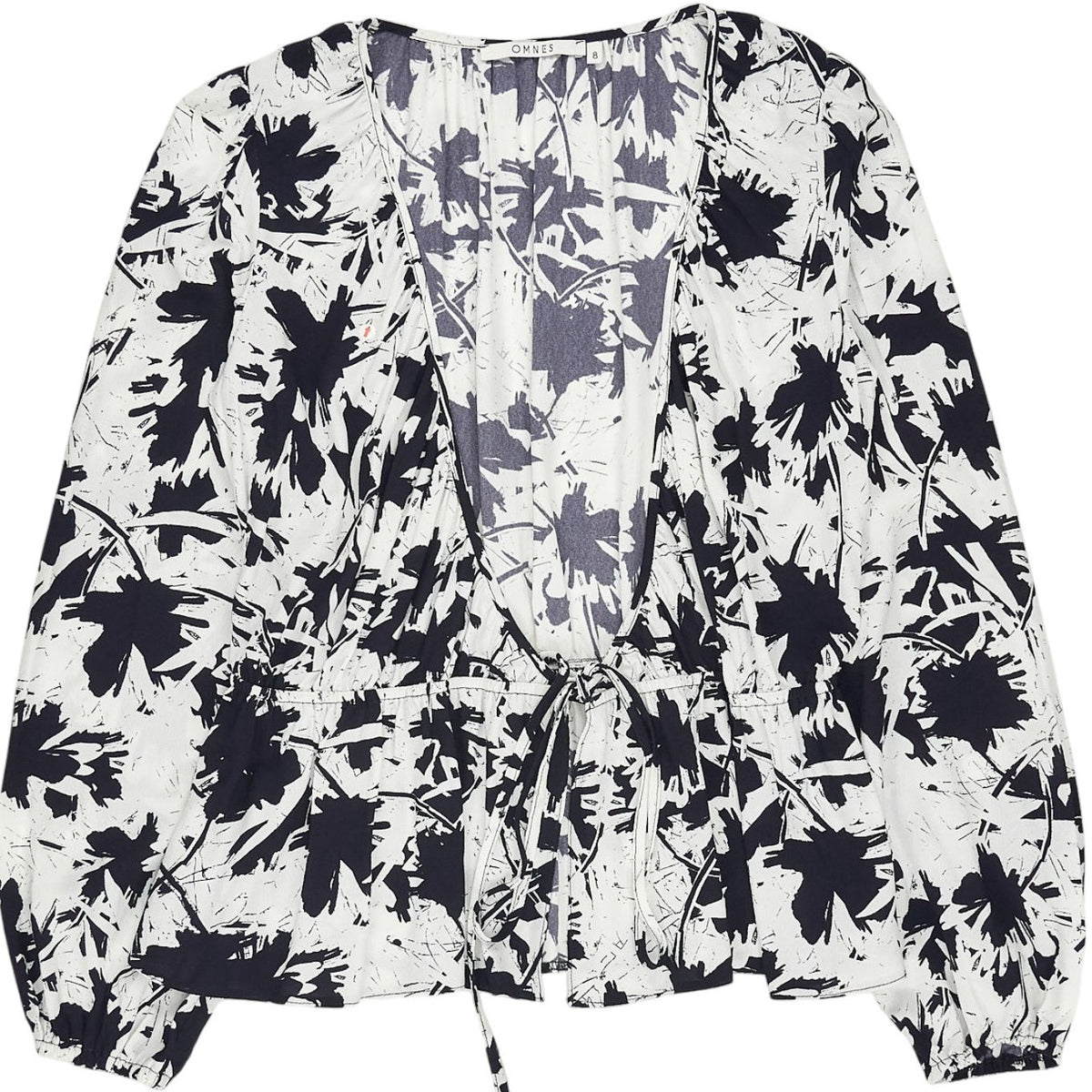 OMNES Black White Floral Blouse