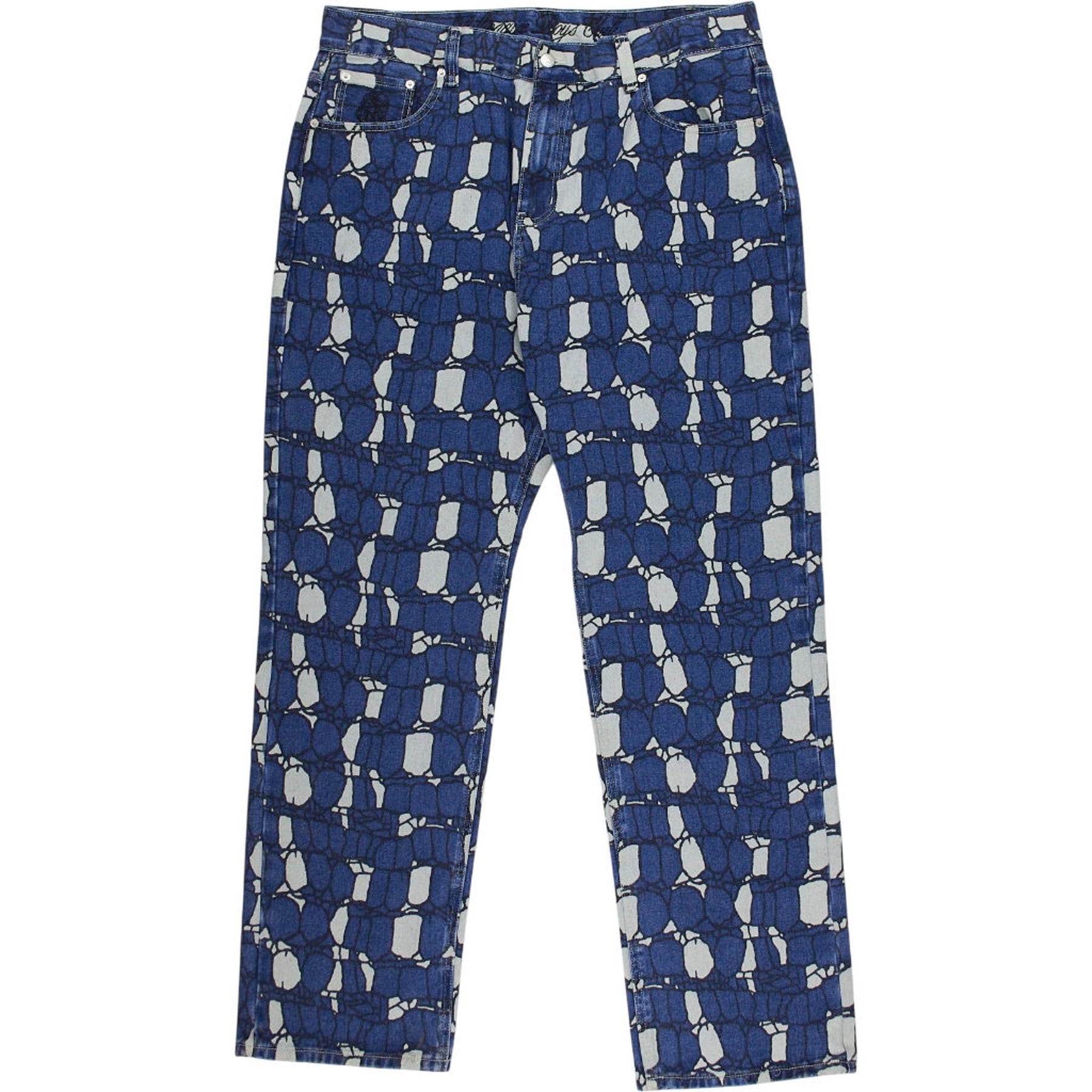 Billionaire Boys Club Gator Camo Blue Patterned Jeans RRP £260