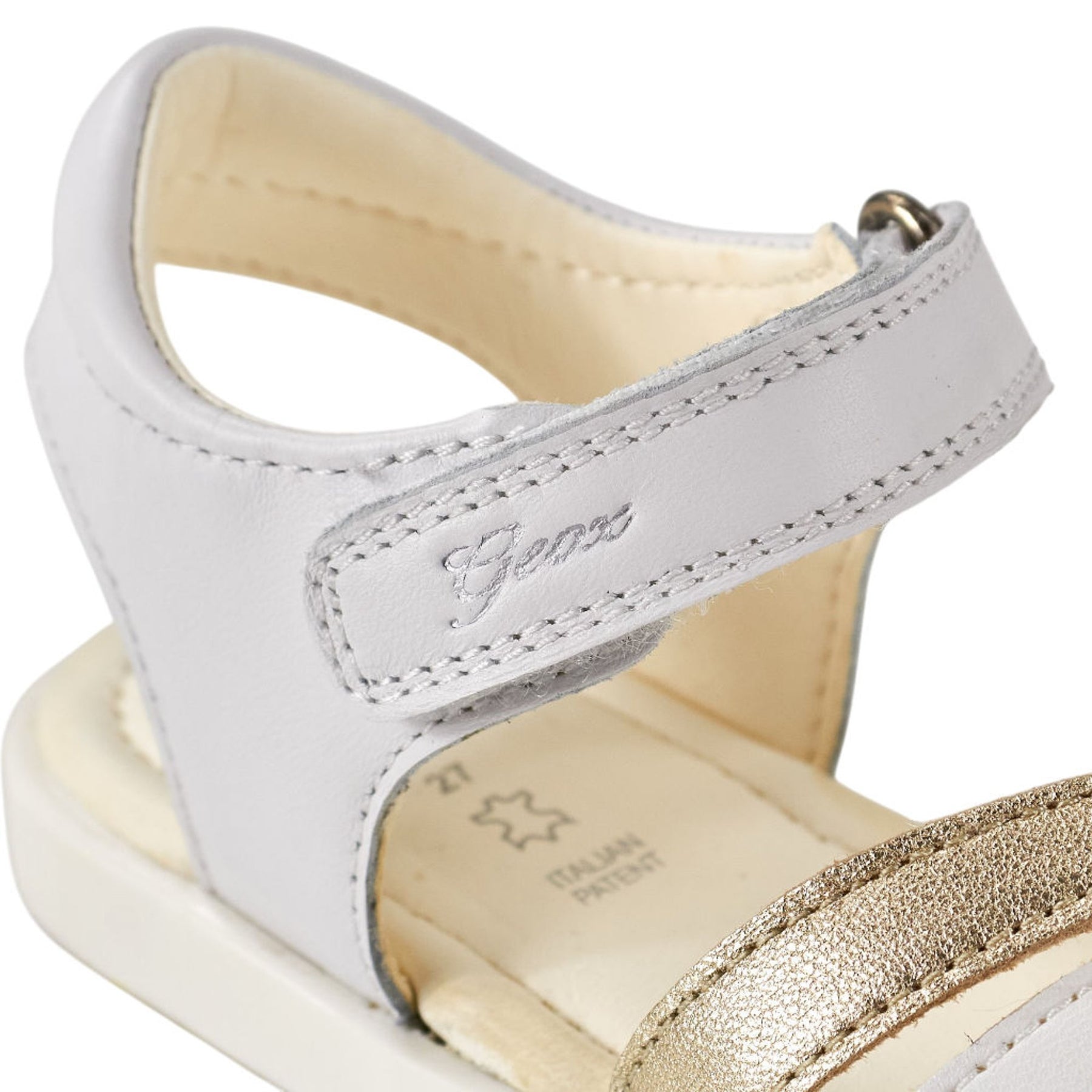 Geox White Gold Verred Sandals