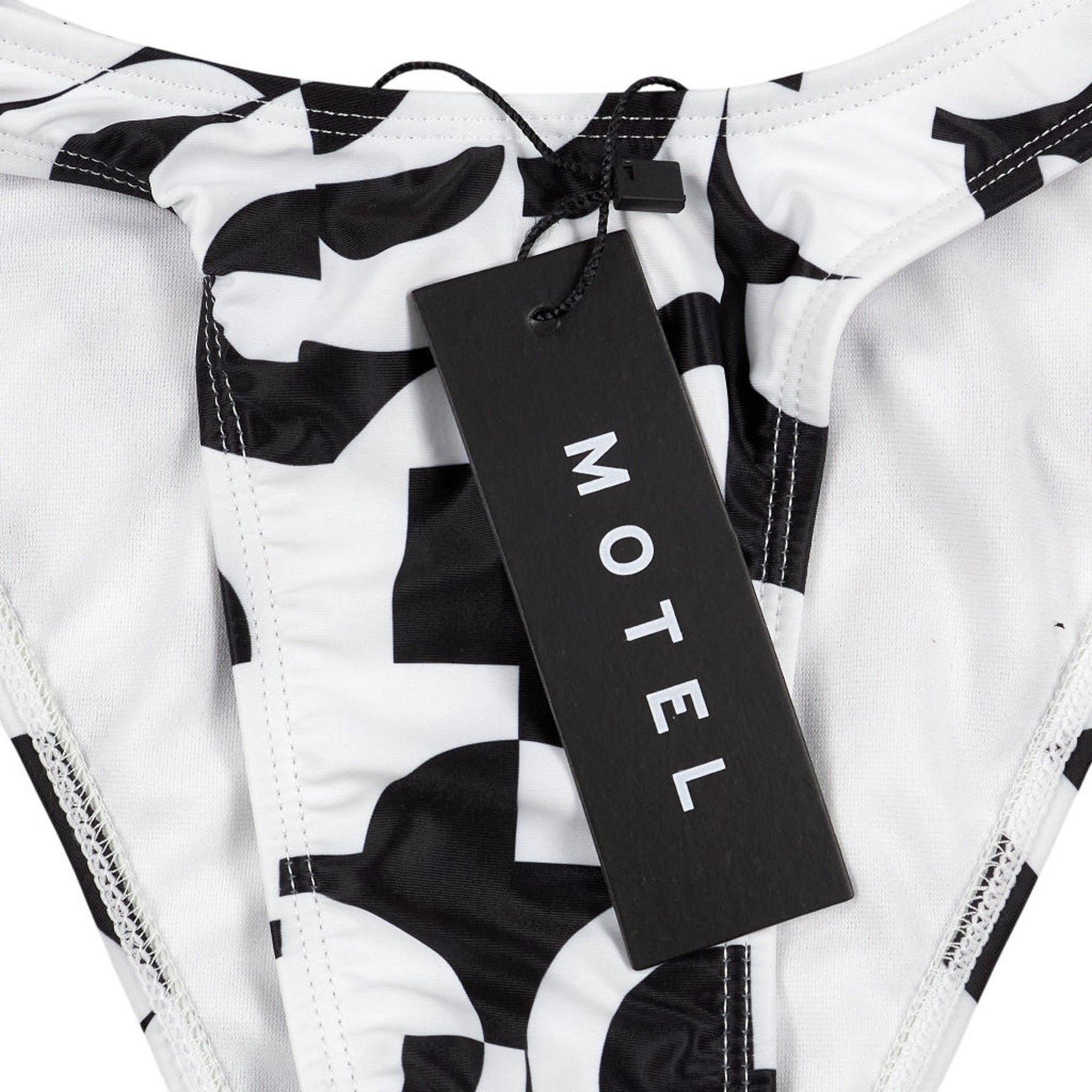 Motel Black White Farida Bikini Bottom