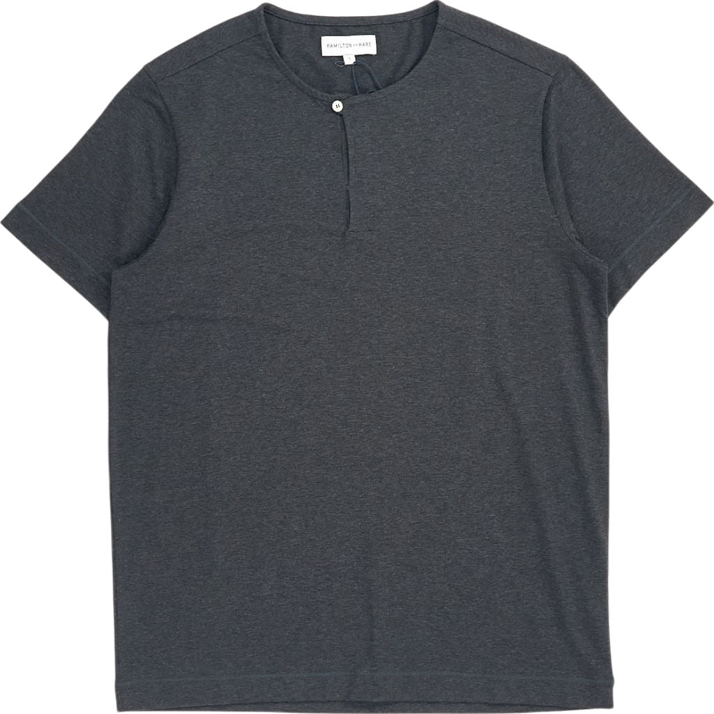 Hamilton and Hare Charcoal Short Sleeve Jersey Henley