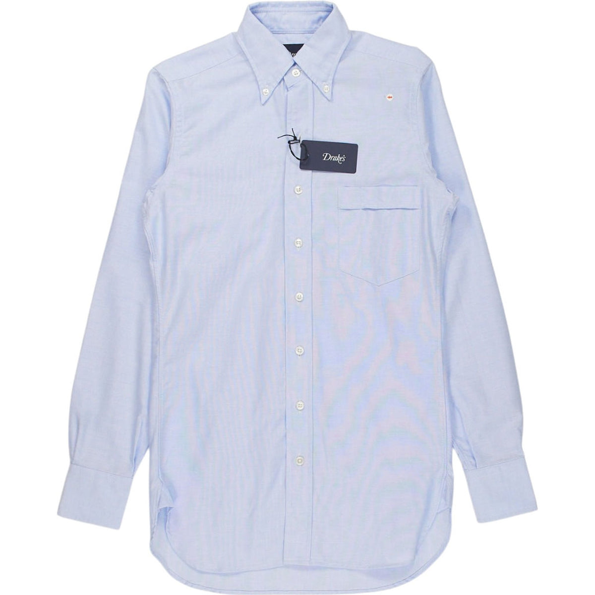 Drake's Blue Button Down Oxford Shirt