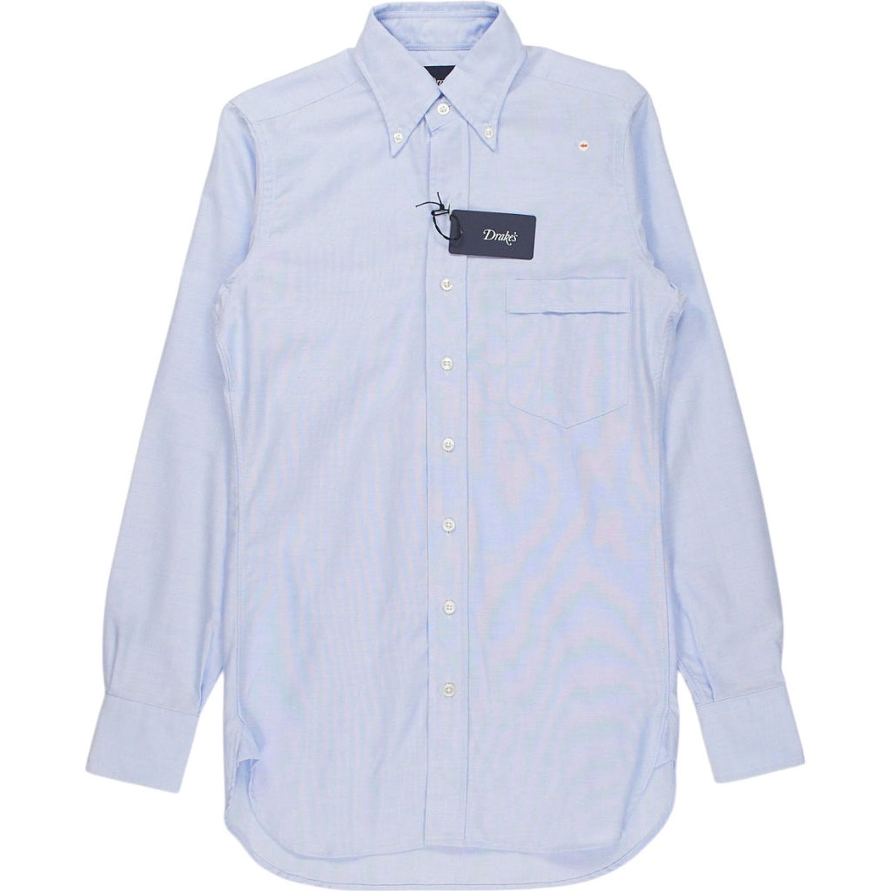 Drake's Blue Button Down Oxford Shirt