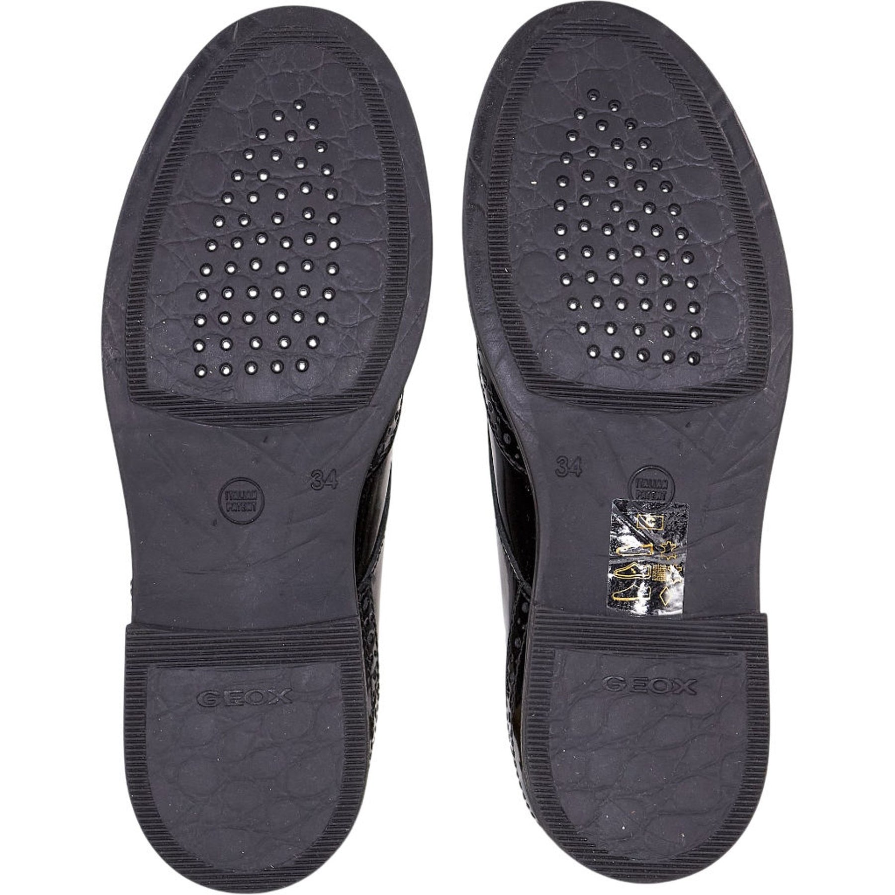 Geox Black Patent Leather Brogues