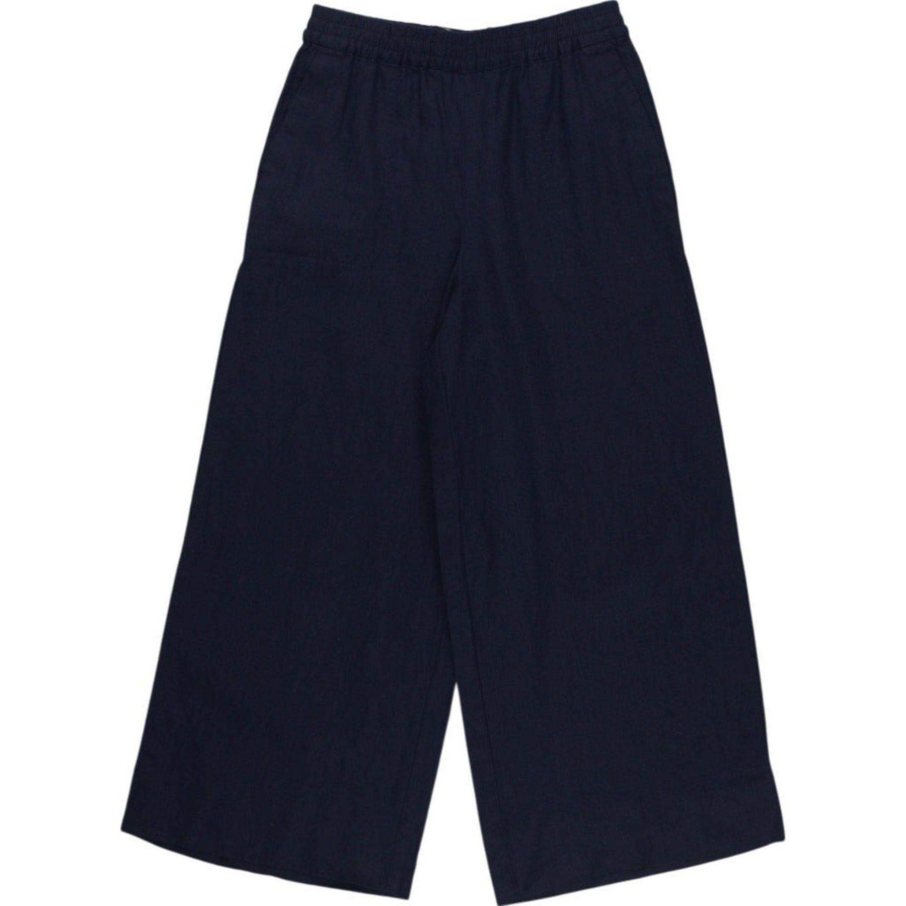 Wyse Navy Wide-Leg Trousers