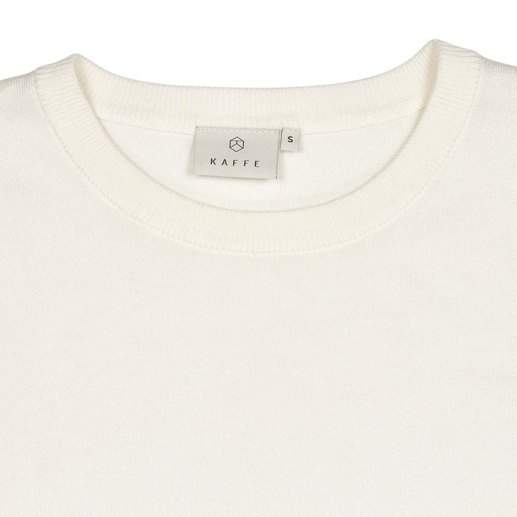 Kaffe Cream Knit Short Sleeve Top