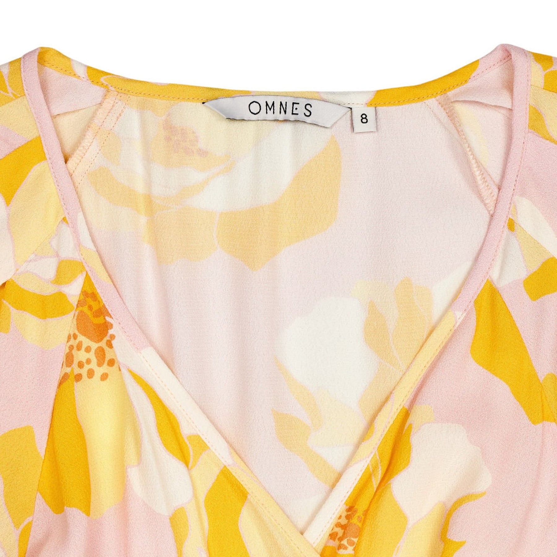 OMNES Pink Floral Wrap Blouse