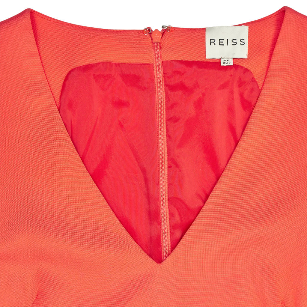 Reiss Aderyn Orange Sleeveless Sheath Dress
