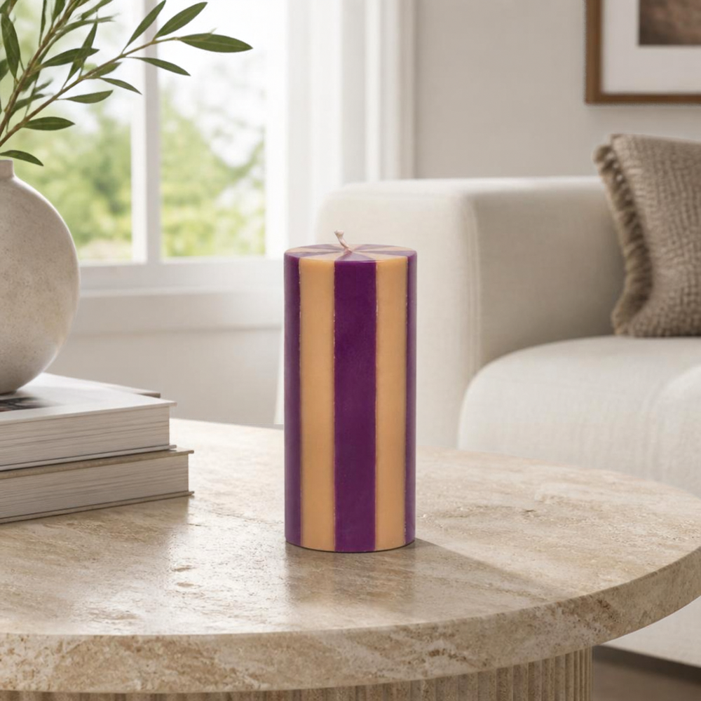 YOD & Co Stripe Pillar Candle - large