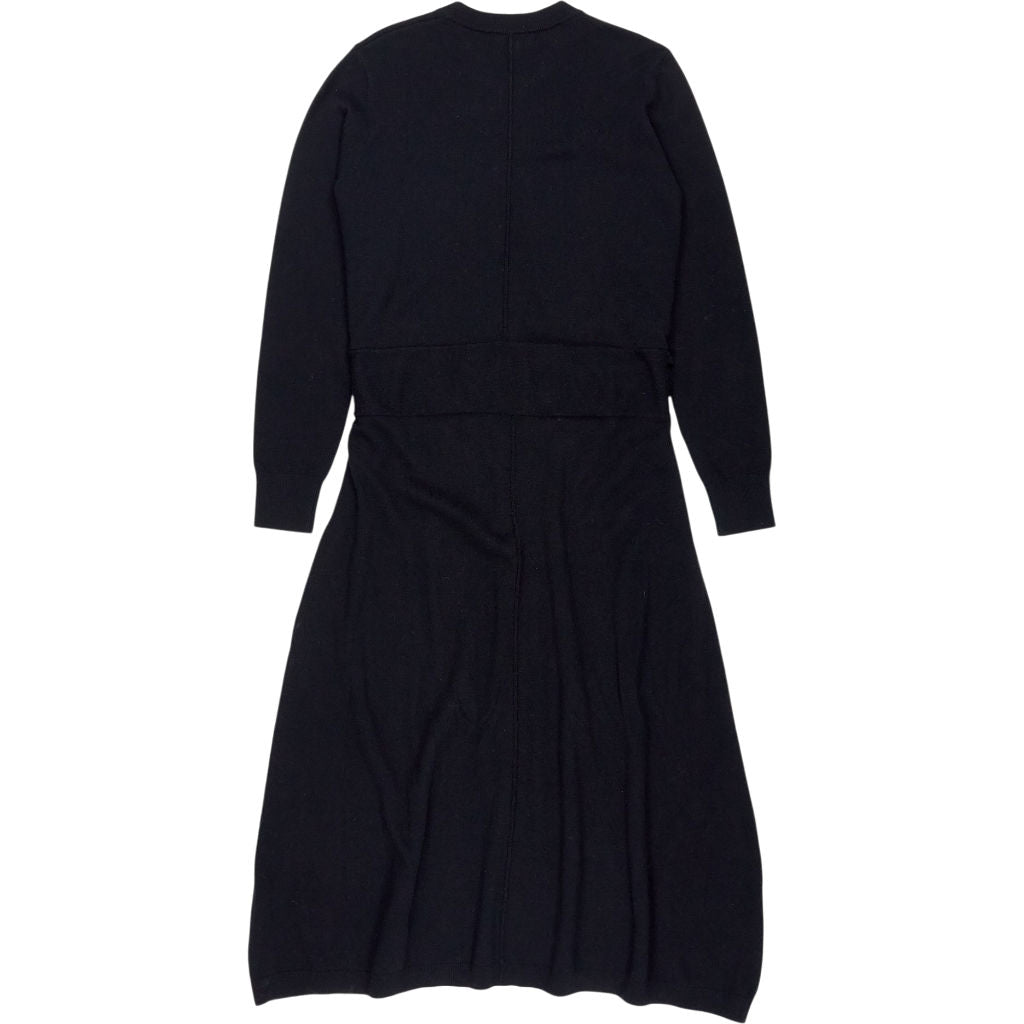 Hush Black Merino Wool Belted Dress