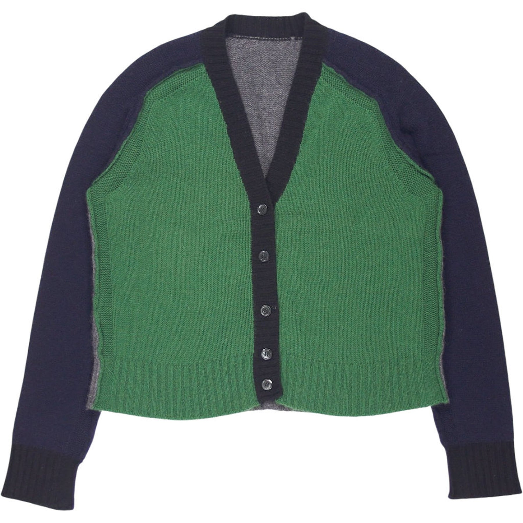 Marni Green Navy Cashmere Cardigan
