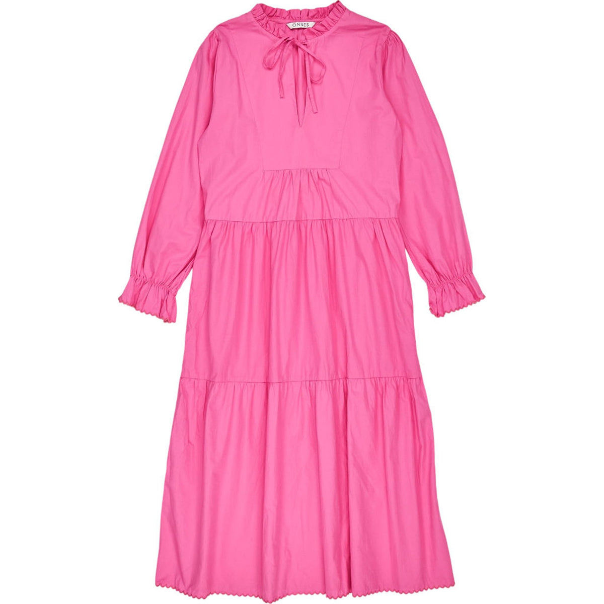 OMNES Pink Cotton Midi Dress
